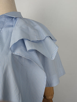 Sacai Blue Poplin Striped Shirt, detail 3