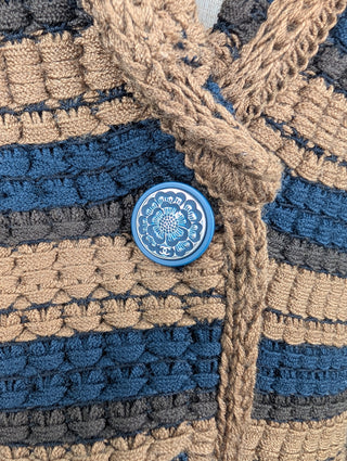 Chanel Multicolored Striped Texture Knit Wool Jacket, detail 1