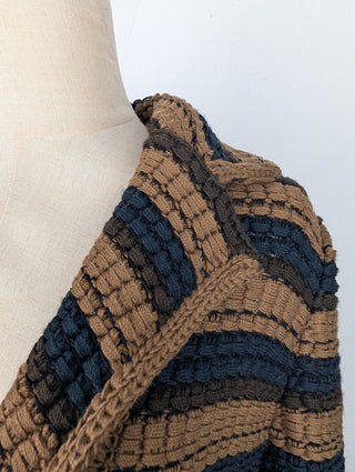 Chanel Multicolored Striped Texture Knit Wool Jacket, detail 3