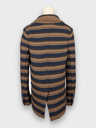 Chanel Multicolored Striped Texture Knit Wool Jacket, back