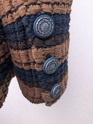 Chanel Multicolored Striped Texture Knit Wool Jacket, detail 5