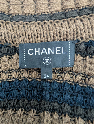 Chanel Multicolored Striped Texture Knit Wool Jacket, detail 6