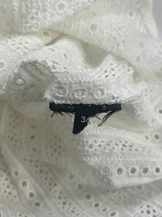 Off White Cotton Eyelet Shirt