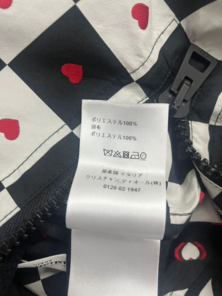Dioramour Black And Red Checkered Heart Printed Hooded Short Dress