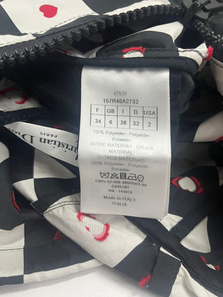 Dioramour Black And Red Checkered Heart Printed Hooded Short Dress
